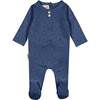 Buttons & Polka Dots Footie, Ocean Blue - Footie Pajamas - 1 - thumbnail