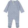 Buttons & Polka Dots Footie, Aqua - Footie Pajamas - 1 - thumbnail