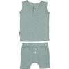 Button Tank & Short Set, Mint Green - Mixed Apparel Set - 1 - thumbnail