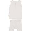 Button Tank & Short Set, White - Mixed Apparel Set - 1 - thumbnail