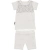 Boys Speckled Smocked Top & Short Set, White - Mixed Apparel Set - 1 - thumbnail