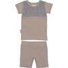 Boys Speckled Smocked Top & Short Set, Grey - Mixed Apparel Set - 1 - thumbnail