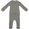 Boys Soft Waffle Footie, Grey - Footie Pajamas - 1 - thumbnail