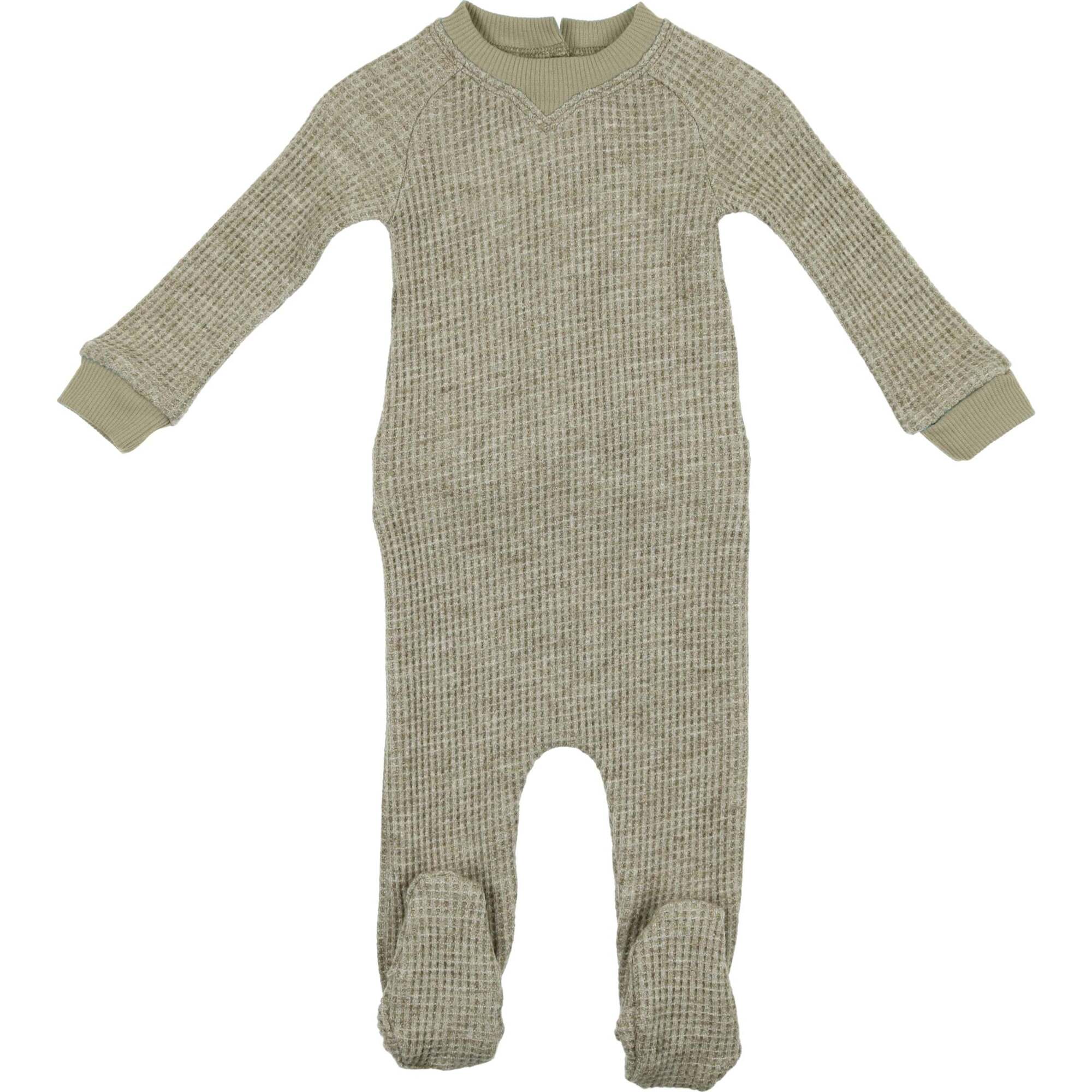 Boys Soft Waffle Footie, Jade - Footie Pajamas - 1