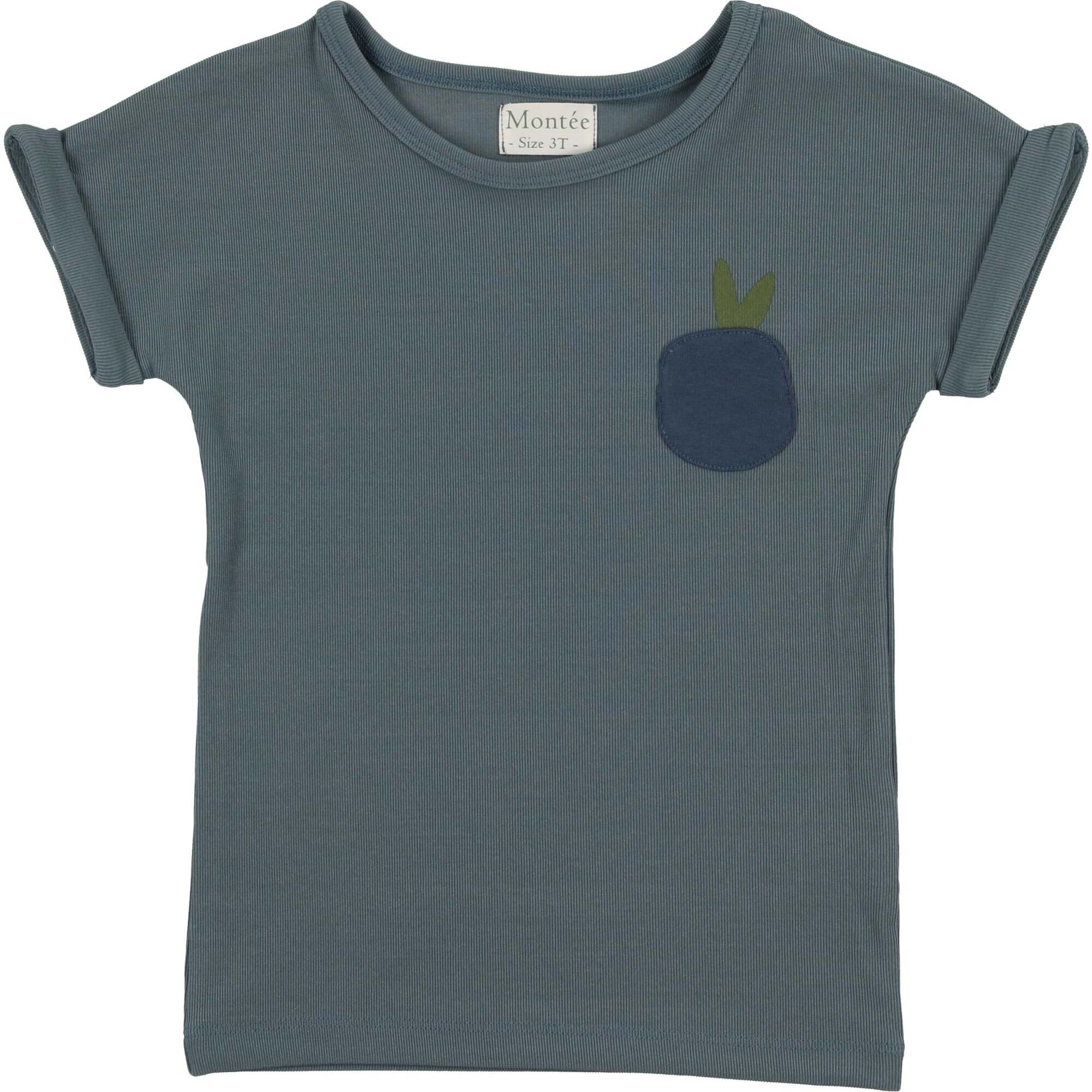 Boys Ribbed Berry Short Sleeve Shirt, Blue - Shirts - 1