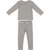 Directional Striped Raglan Sleeve Top & Pant Set, Black - Mixed Apparel Set - 1 - thumbnail