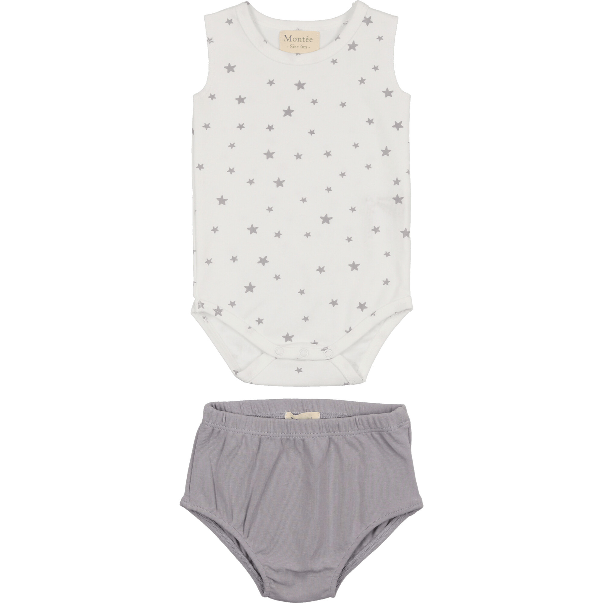 Boys Sleeveless Onesie & Bloomers Set, Grey - Mixed Apparel Set - 1