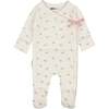 Dainty Dragonfly Print Kimono Footie, White - Footie Pajamas - 1 - thumbnail