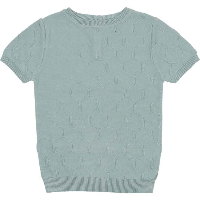 Boys Honeycomb Knit Shirt, Aqua