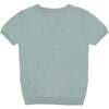 Boys Honeycomb Knit Shirt, Aqua - Shirts - 1 - thumbnail