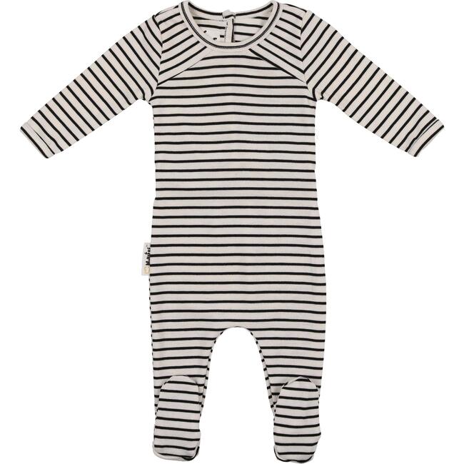 Directional Striped Footie, Black