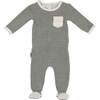Cozy Pocket Footie, Grey - Footie Pajamas - 1 - thumbnail