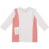 Colorblock Pocket 3-Quarter Sleeves Tee, Mauve & White - Shirts - 4