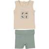 Boys Boxy Belt Bag Sleeveless Tee & Short Set, Sand - Mixed Apparel Set - 1 - thumbnail