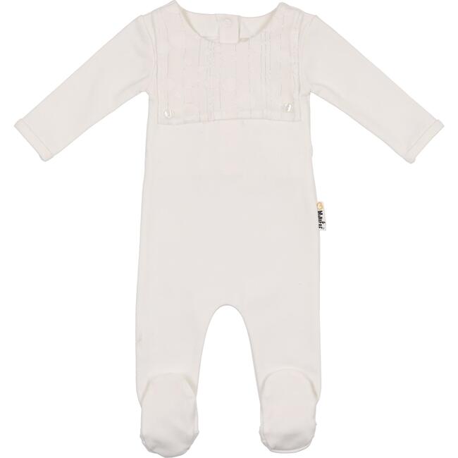 Boys Bubble Bib Footie, White