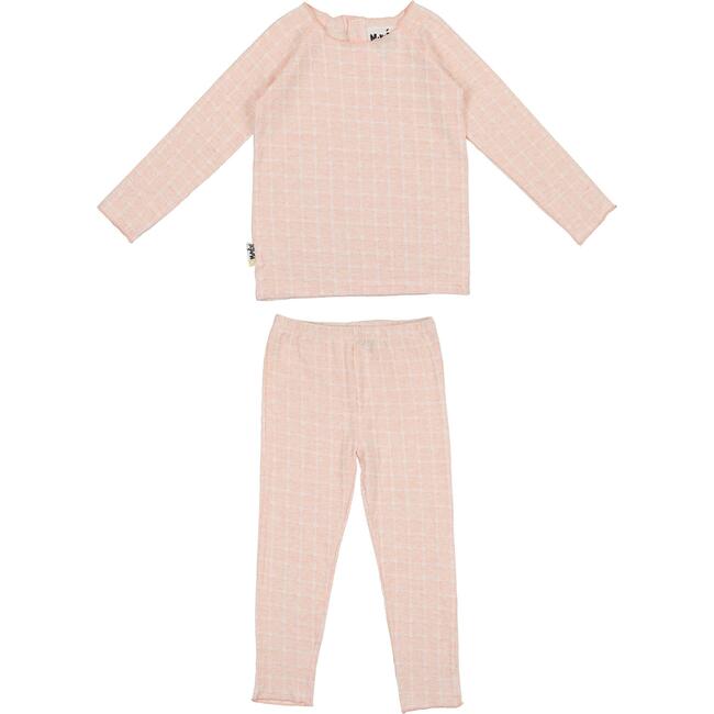 Box Design Raglan Sleeve Top & Pant Set, Pale Pink