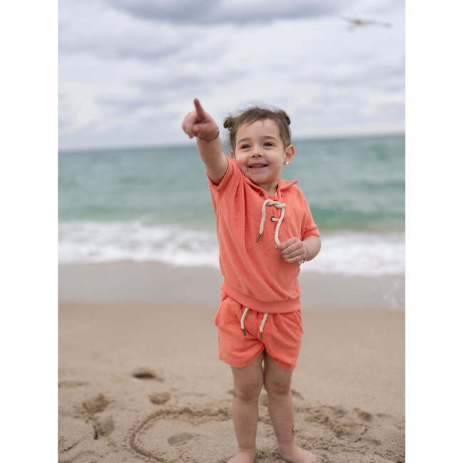 Beach Terry Pullover Top & Short Set, Coral - Mixed Apparel Set - 3