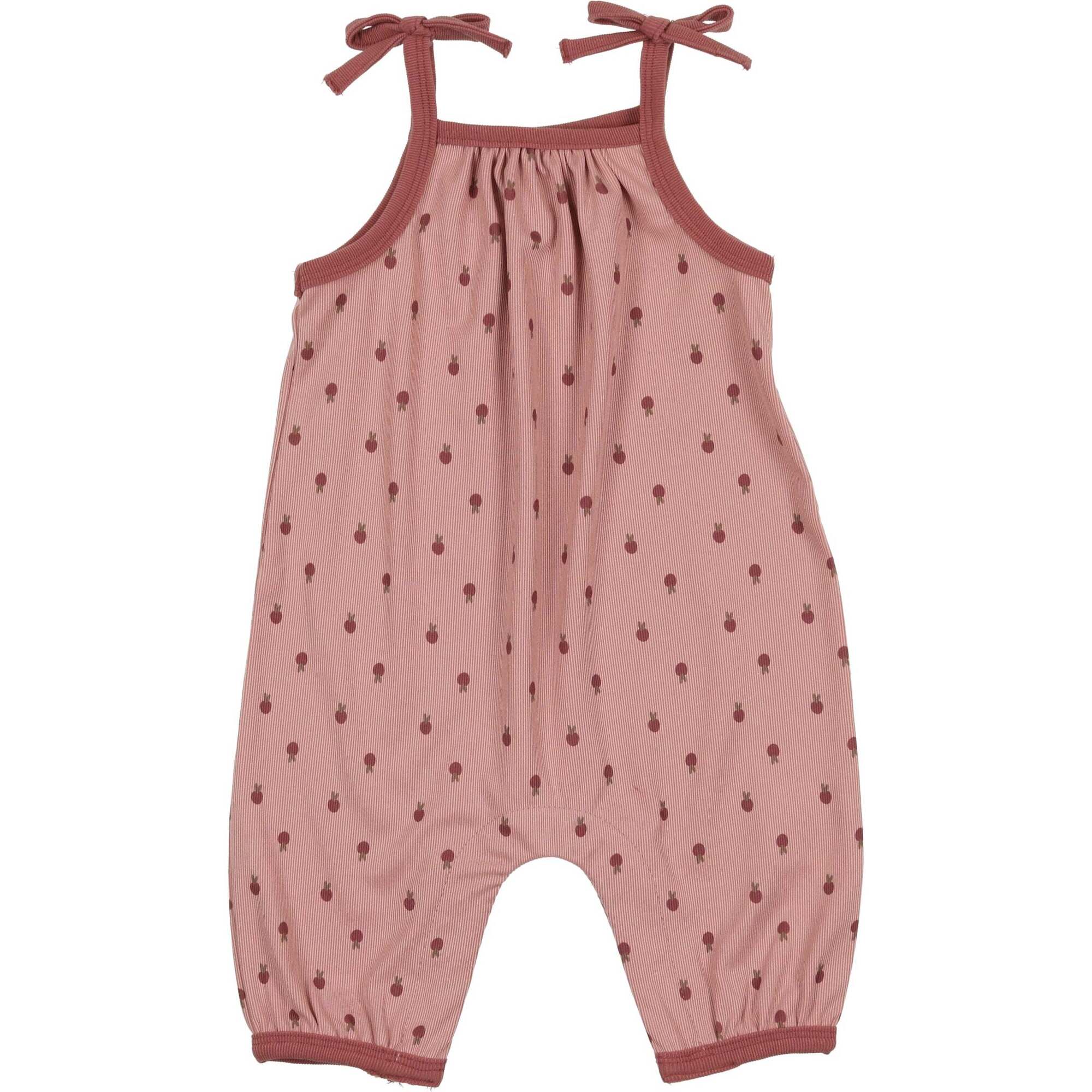 Baby Ribbed Berry Romper, Mauve - Onesies - 1