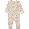 Baby Blooming Ruffle Shoulder Footie, Sand - Footie Pajamas - 1 - thumbnail