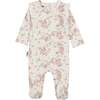 Baby Blooming Ruffle Shoulder Footie, White - Footie Pajamas - 1 - thumbnail