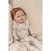 Baby Blooming Ruffle Shoulder Footie, Sand - Footie Pajamas - 2