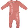 Arc Ruffle Footie, Salmon & White - Footie Pajamas - 1 - thumbnail