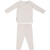 Box Design Raglan Sleeve Top & Pant Set, Ivory - Mixed Apparel Set - 1 - thumbnail