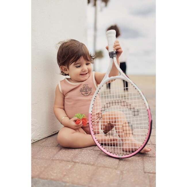 Baby Tennis Club Unisex Sleeveless Tee & Short Set, Cream - Mixed Apparel Set - 4