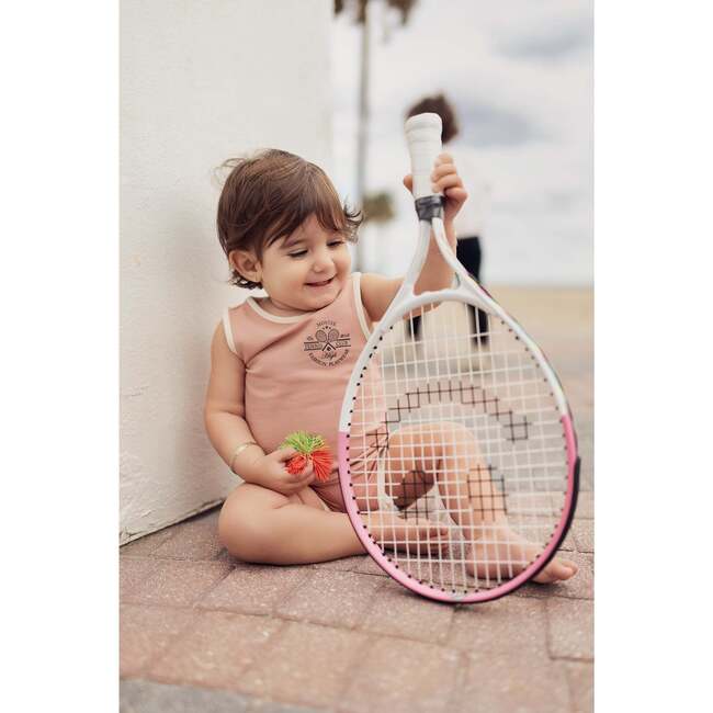 Baby Tennis Club Unisex Sleeveless Tee & Short Set, Mauve - Mixed Apparel Set - 4