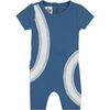 Arc Patch Romper, Royal Blue & White - Onesies - 1 - thumbnail