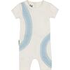 Arc Patch Romper, White & Light Blue - Onesies - 1 - thumbnail