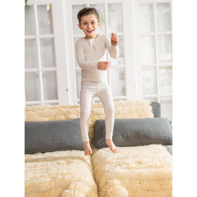 Box Design Raglan Sleeve Top & Pant Set, Ivory - Mixed Apparel Set - 3