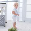 Arc Patch Romper, White & Sand - Onesies - 2