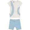 Arc Patch 2-Piece Top & Short Set, Light Blue - Mixed Apparel Set - 1 - thumbnail