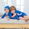 Arc Patch 2-Piece Top & Short Set, Royal Blue - Mixed Apparel Set - 2