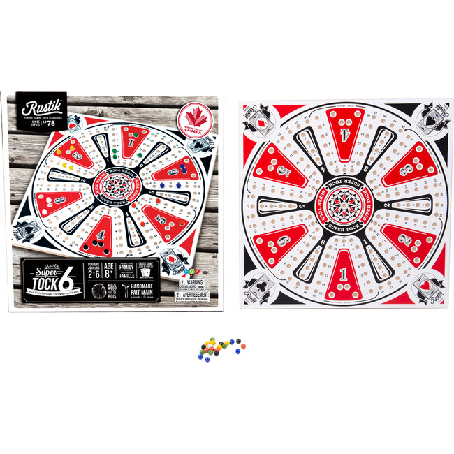 Rustik: 6-Player Tock Pachisi Game W/ Wood Playing Board - Games - 3