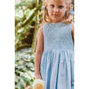 Rose Sleeveless Smocked Dress, Blue - Dresses - 4