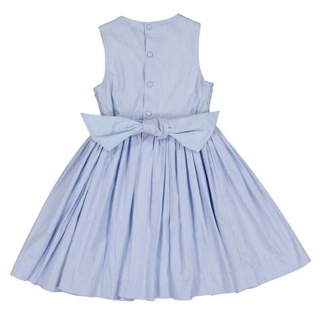 Rose Sleeveless Smocked Dress, Blue - Dresses - 5