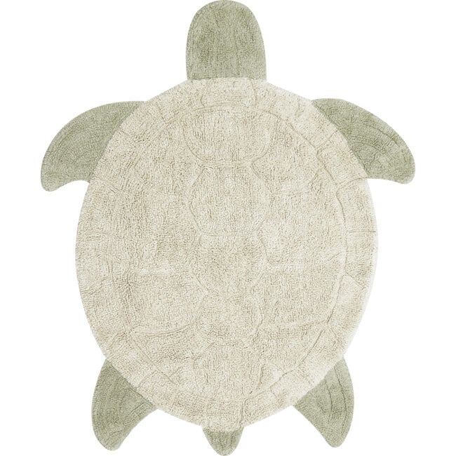 Turtle Washable Rug Sea, Natural Olive