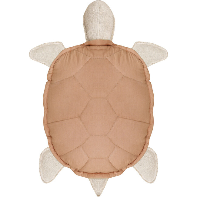 Quilted Shell Turtle Cushion, Orange And Natural