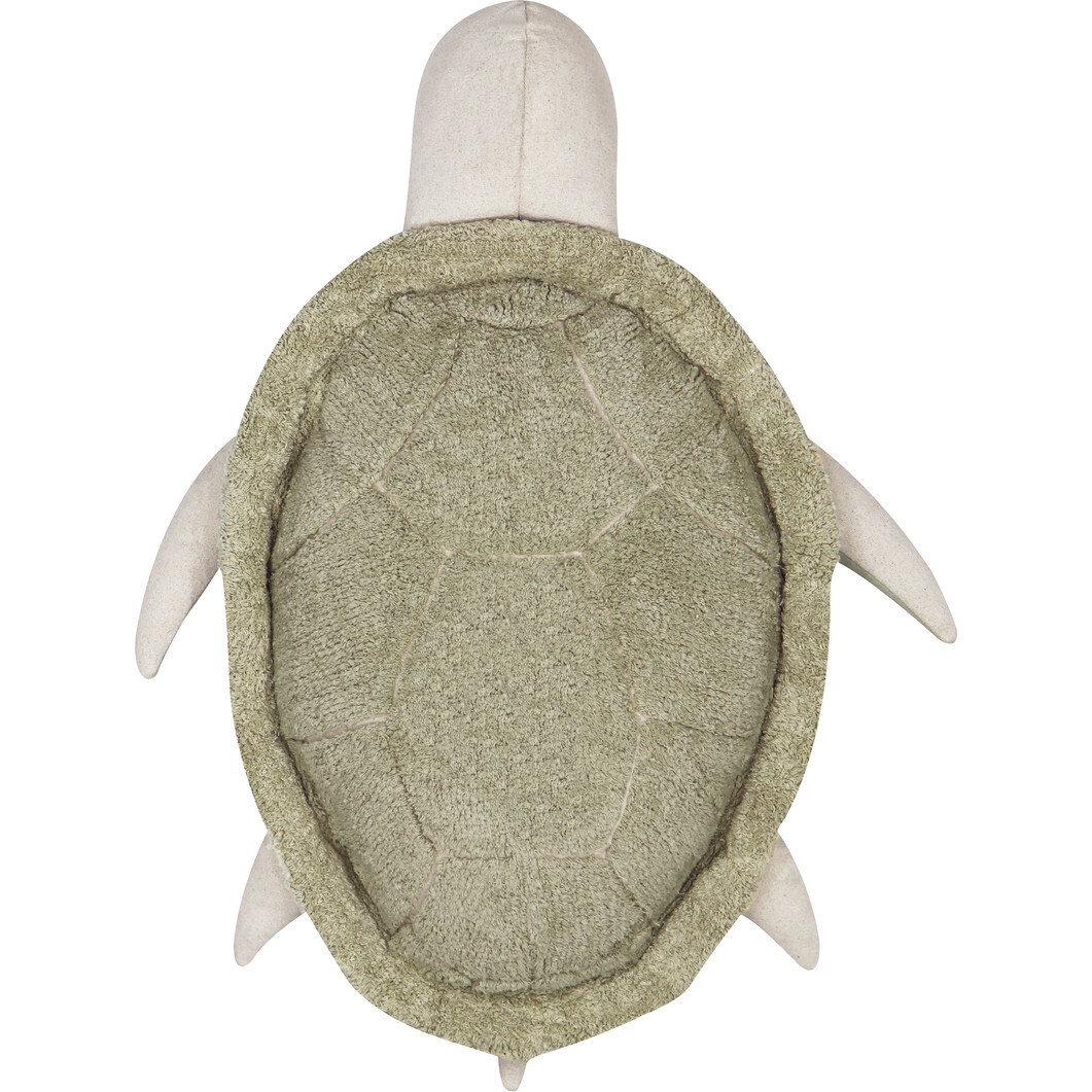 Mrs Turtle Pouf, Olive Green And Natural - Decorative Pillows - 1