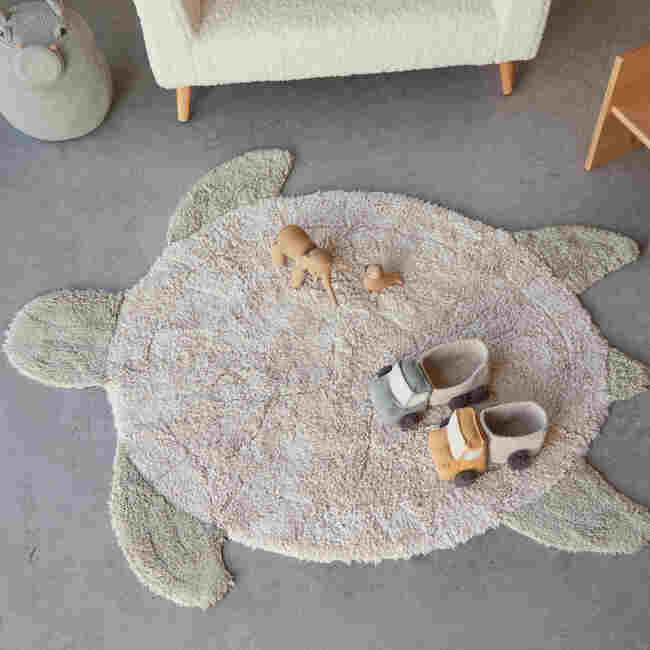 Turtle Washable Rug Sea, Natural Olive - Rugs - 4