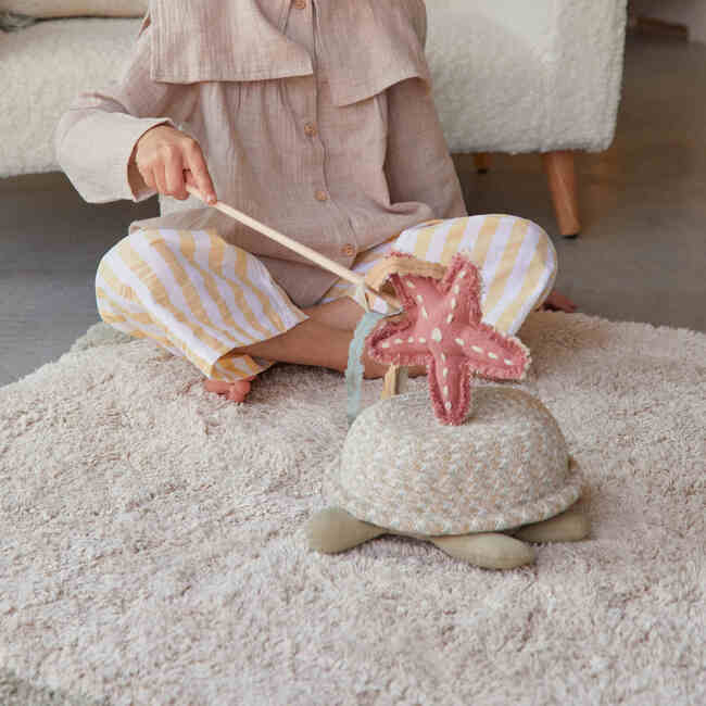 Baby Turtle Braided Cord Basket, Olive Ivory Natural - Storage - 4