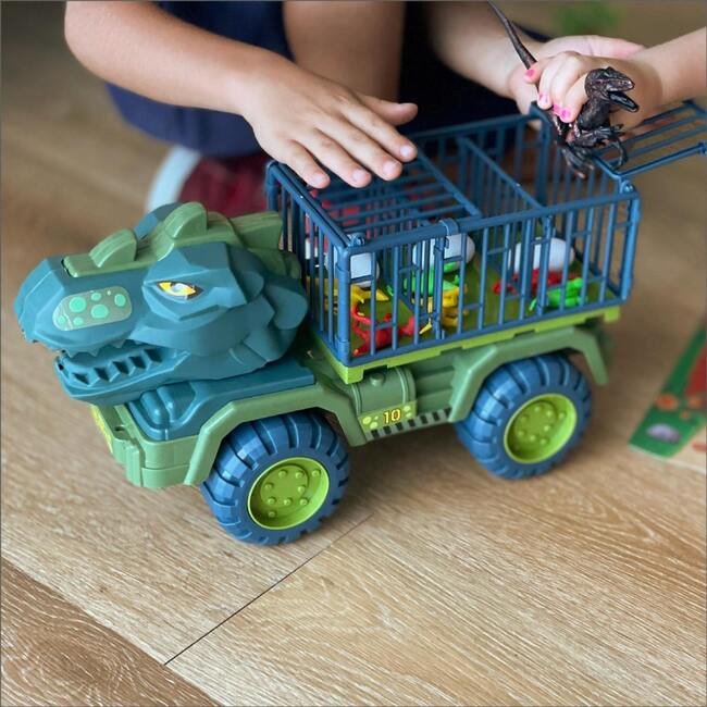 The Bubble Factory: Dino Truck Play Set, 16 Pieces - Transportation - 5