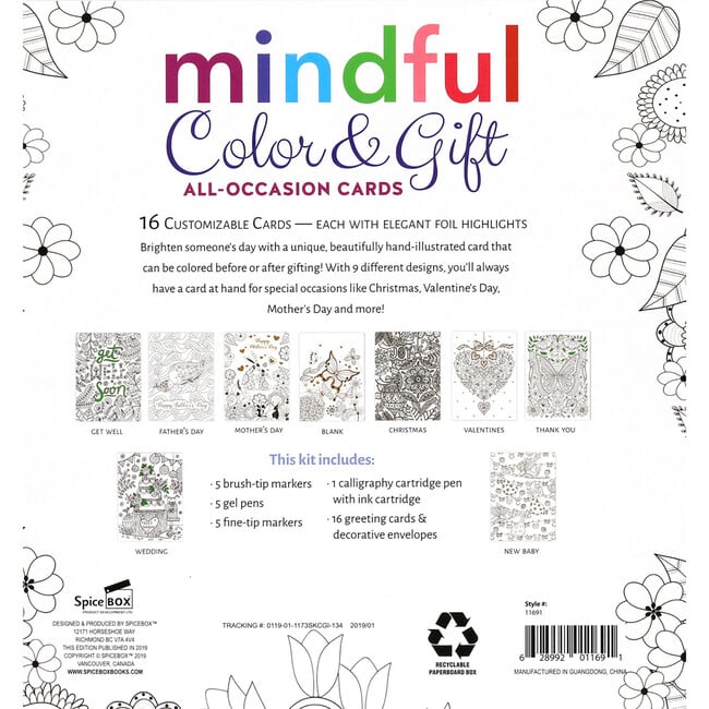 Sketch Plus: Mindful Color & Gift All-Occasion Cards Kit - Activities - 5