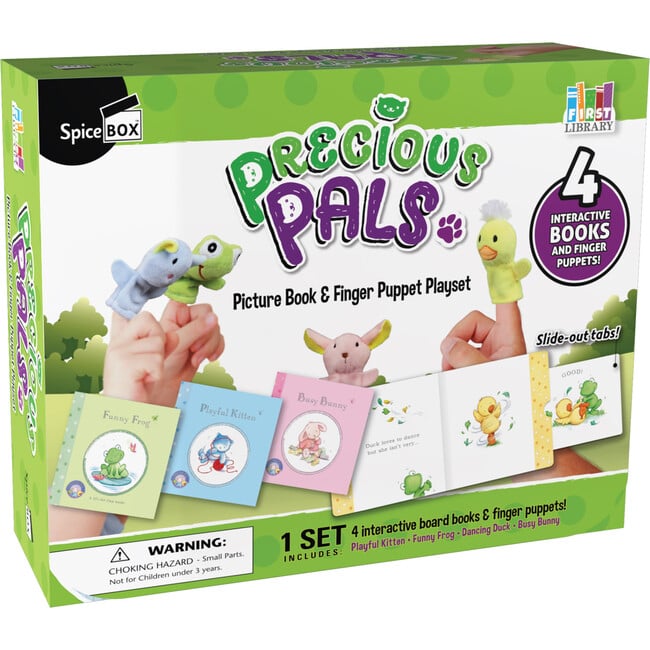 First Library: Precious Pals W/ Interactive Board Books & Finger Puppets