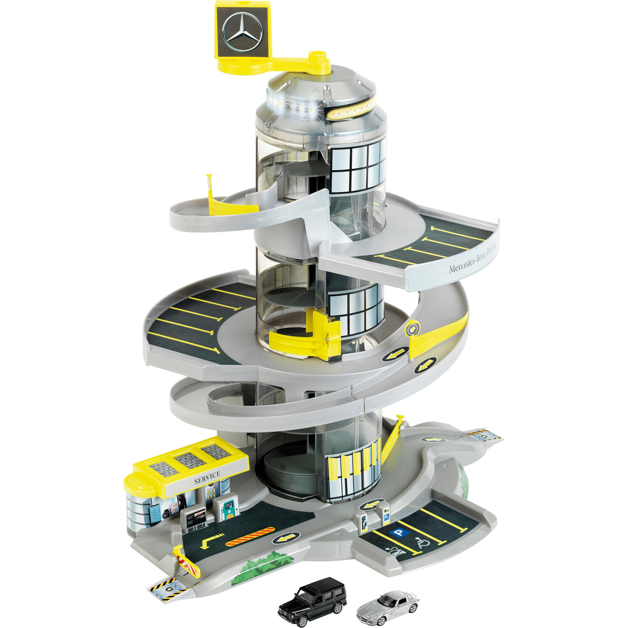 Mercedes-Benz: Electric Car Park Playset W/ 2 Cars - Role Play Toys - 1