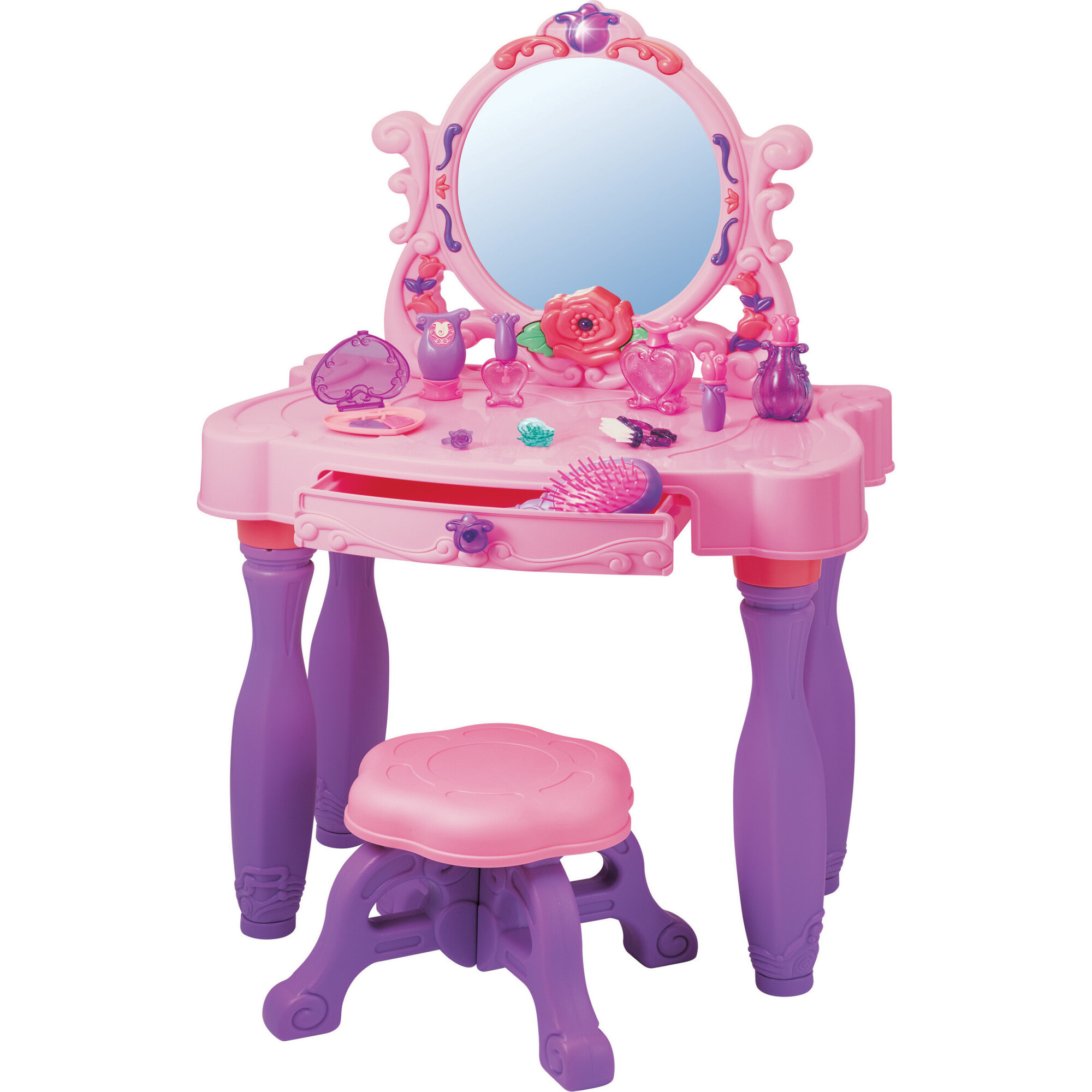 Red Box Pretend Play Light Up Princess Vanity Table - Role Play Toys - 1