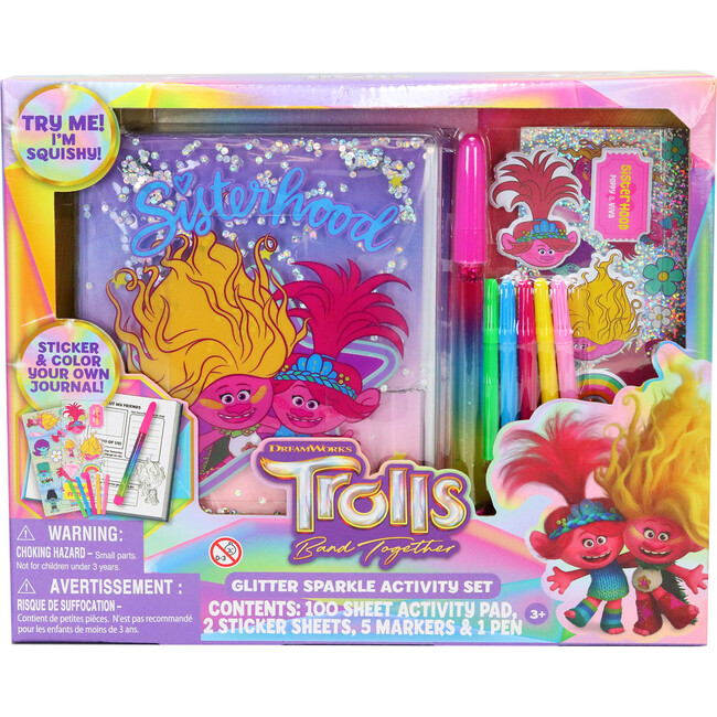 Trolls Band Together Glitter Sparkle Journal Activity Set W/ Accessories - Arts & Crafts - 1