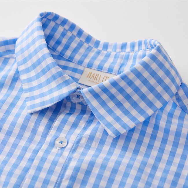 Hunter Gingham Shirt, Powder Blue - Shirts - 3